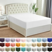 Mellanni Fitted Sheet with up to 16" Deep Pocket, Soft Microfiber, 1 Piece Queen, White