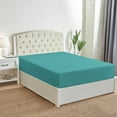 thumbnail image 1 of Mellanni Fitted Sheet with up to 16 inch Deep Pocket, Soft Microfiber, 1 Piece King, Teal, 1 of 7