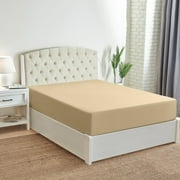 Mellanni Fitted Sheet with up to 16 inch Deep Pocket Soft Microfiber, 1 Piece Queen, Beige