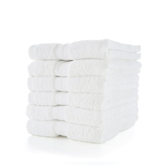 Mellanni Hand Towels 100% Cotton 16"x28", 6 Pack, White