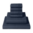 thumbnail image 1 of Mellanni Iconic 4 Piece Bed Sheet Set Brushed Microfiber, Deep Pocket, Twin, Navy Blue, 1 of 5