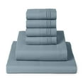 thumbnail image 1 of Mellanni Iconic 6 Piece Bed Sheet Set Brushed Microfiber, Deep Pocket, Cal King, Spa Blue, 1 of 6