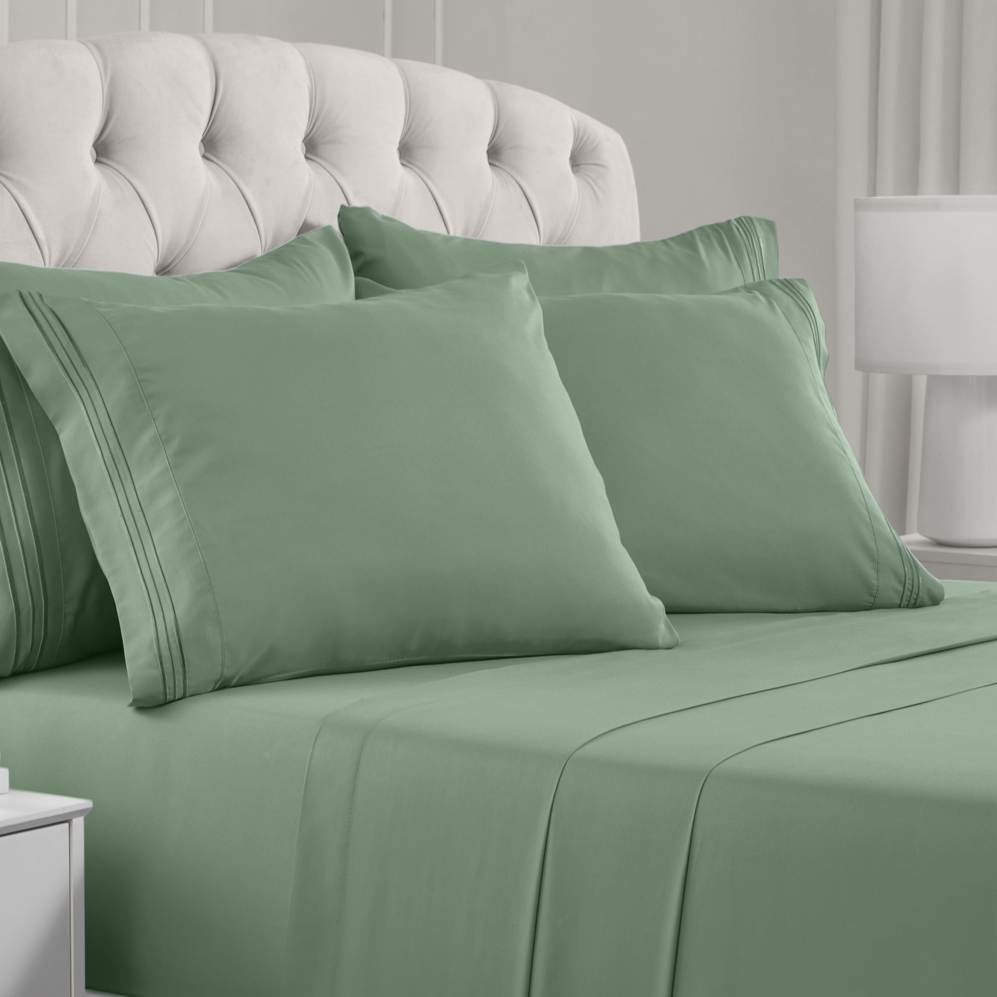 Mellanni Iconic 6 Piece Bed Sheet Set Brushed Microfiber, Deep Pocket ...