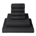 thumbnail image 1 of Mellanni Iconic 7 Piece Bed Sheet Set Brushed Microfiber, Deep Pocket, Split King, Black, 1 of 5