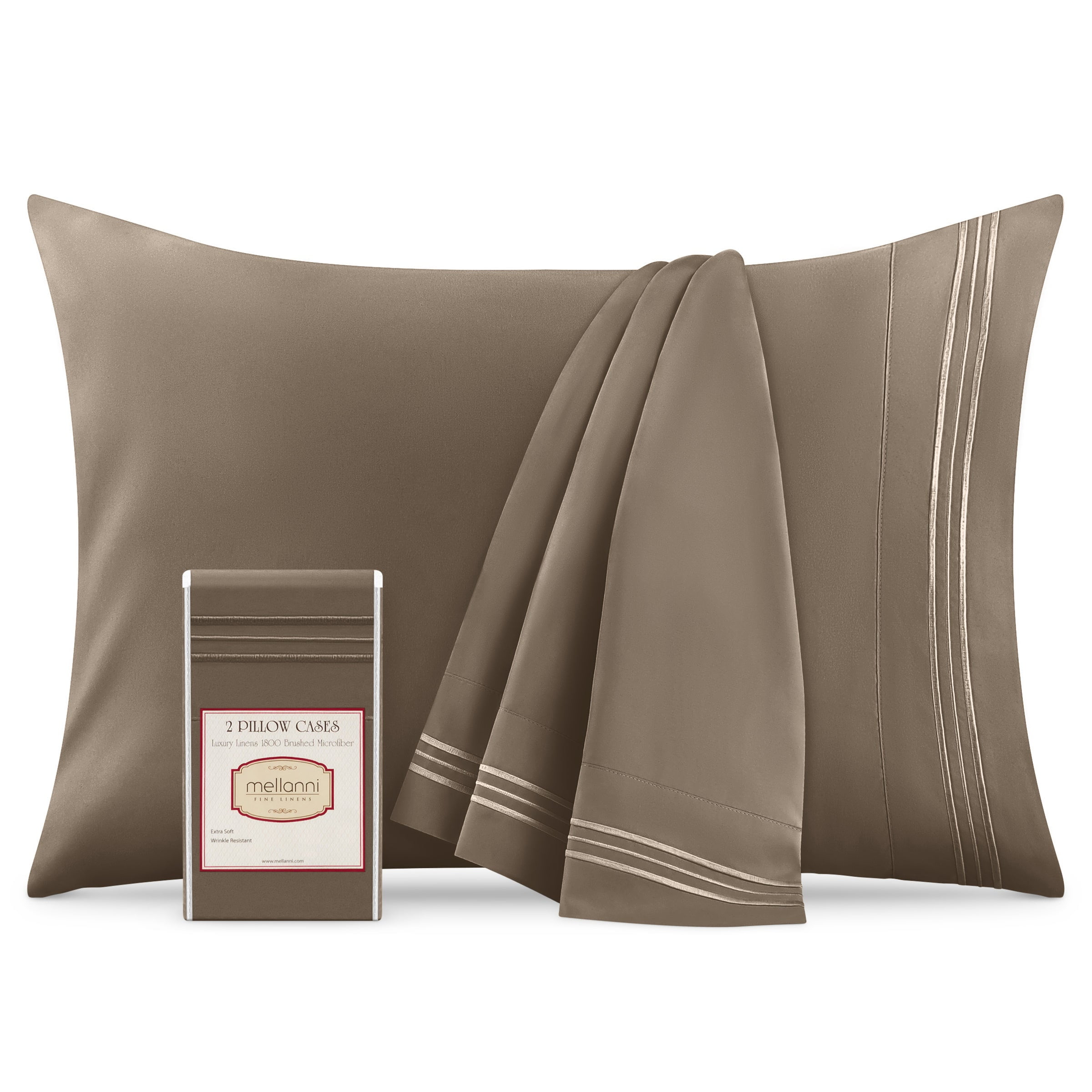 Mellanni Iconic Collection Luxury Microfiber Pillow Cases with Envelope
