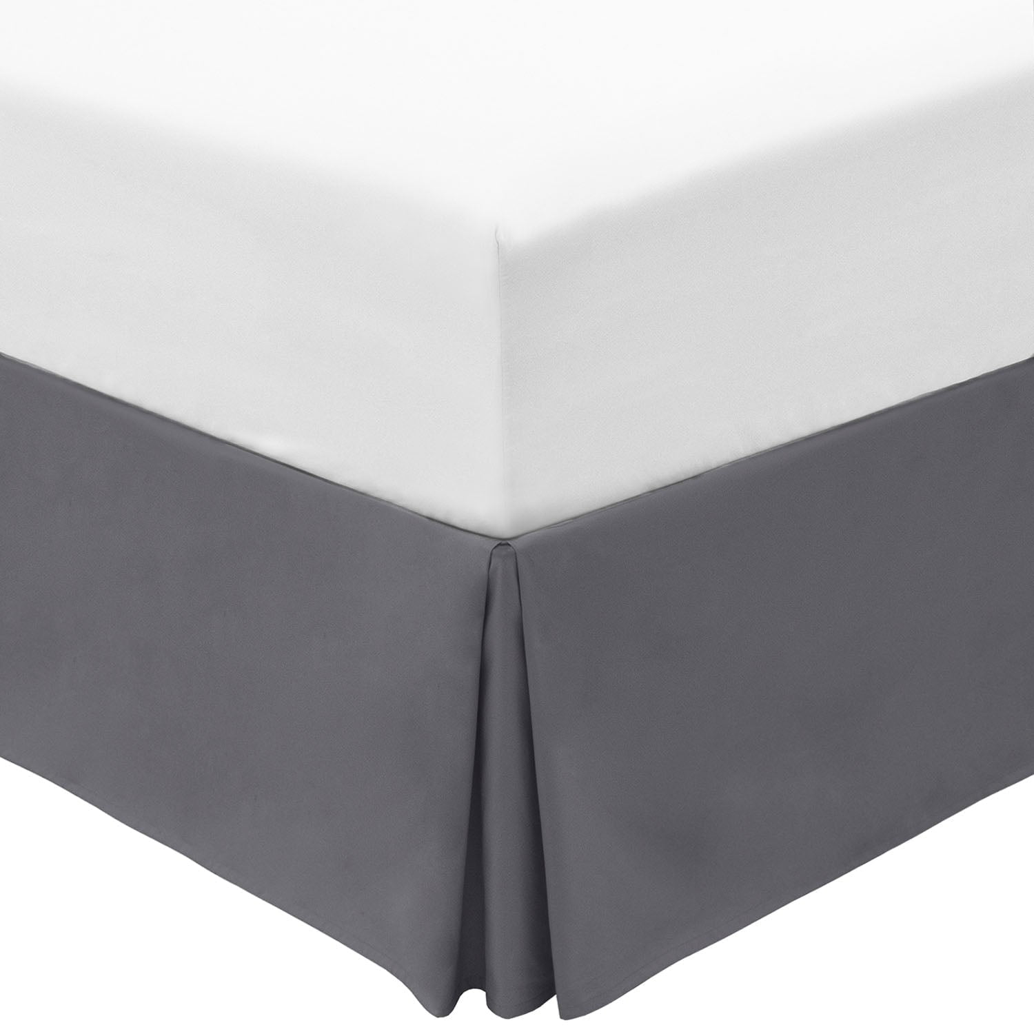 Gray King Size Pleated Microfiber Bed Skirt