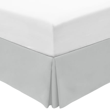 Mellanni Iconic Collection Pleated Microfiber Bed Skirt 15" Drop, Queen, Light Gray