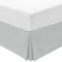 Mellanni Iconic Collection Pleated Microfiber Bed Skirt 15" Drop, Queen, Light Gray