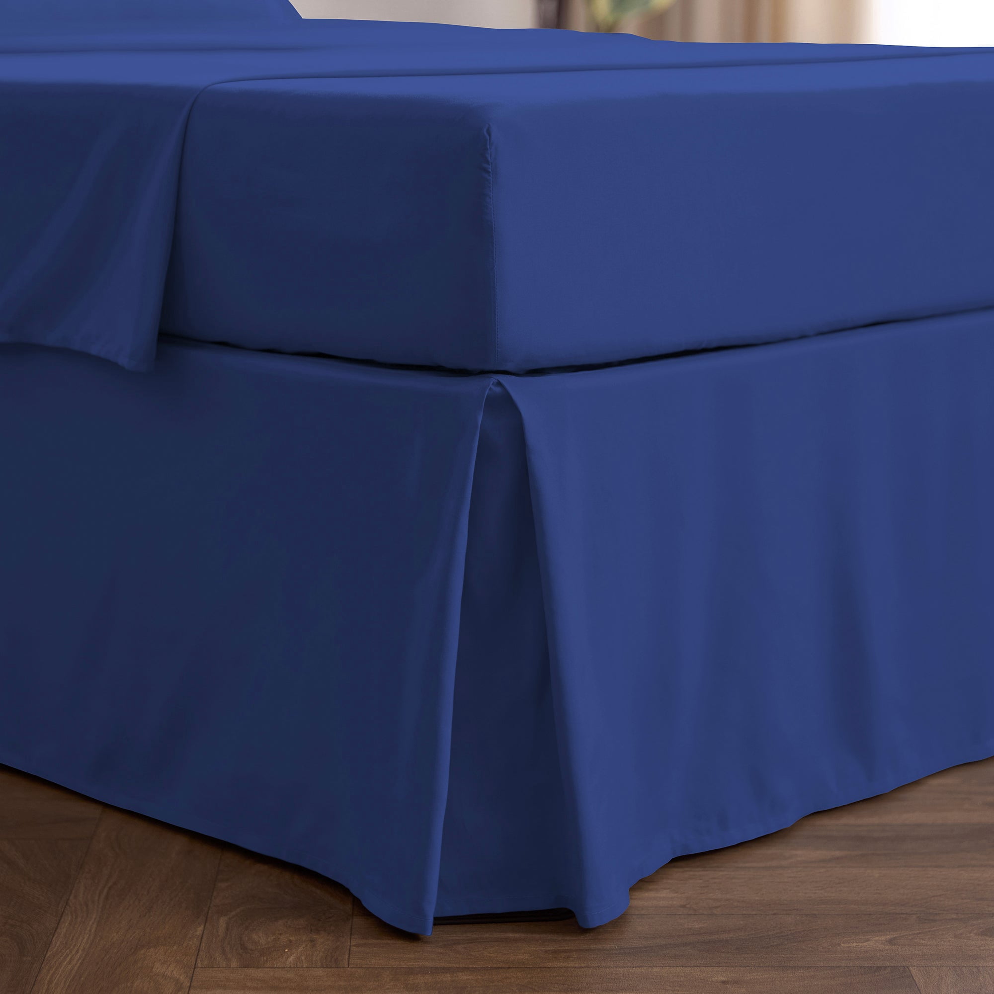 Mellanni Mellanni Iconic Collection Pleated Microfiber Bed Skirt, California King, Royal Blue