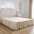 thumbnail image 1 of Mellanni Iconic Collection Ruffled Microfiber Bed Skirt 15" Drop, Queen, Golden Ivory, 1 of 7