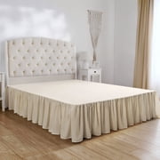 Mellanni Iconic Collection Ruffled Microfiber Bed Skirt, California King, Golden Ivory