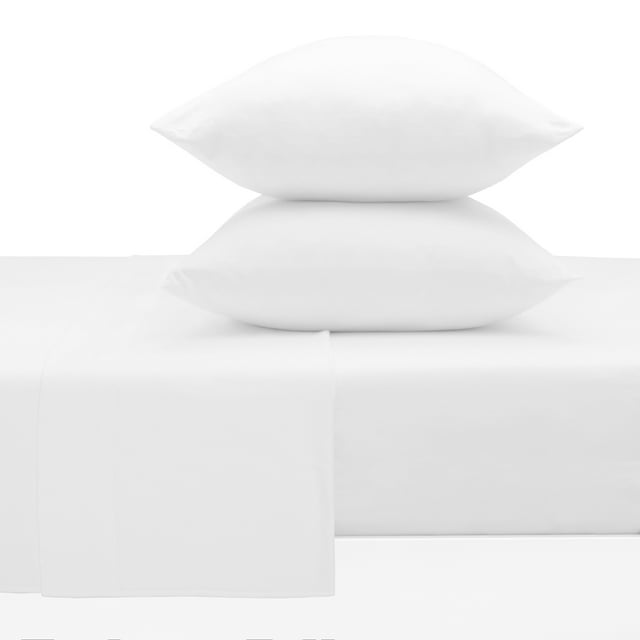 Mellanni Jersey Sheet Set 4 Piece 100% Cotton Deep Pocket Bed Sheets and Pillowcases, Queen, White