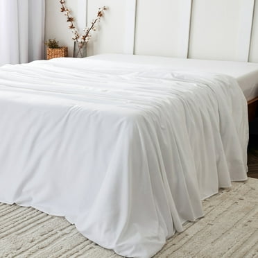 Mellanni King Flat Sheet Only, Hotel Luxury Soft Microfiber Top Sheet, 1 Piece, White