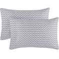 thumbnail image 1 of Mellanni Luxury Brushed Microfiber Pillowcases, Standard / Queen, Chevron Gray, 2 Count, 1 of 7