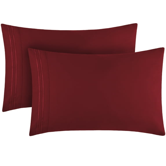Mellanni Luxury Microfiber Pillowcases with Envelope Closure, King, Brick Red, 2 Count