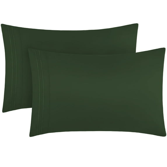 Mellanni Luxury Microfiber Pillowcases with Envelope Closure, King, Emerald Green, 2 Count
