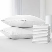 Mellanni Luxury Microfiber Pillowcases with Envelope Closure, King, White, 12 Pack