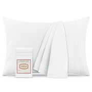 Mellanni Luxury Microfiber Pillowcases with Envelope Closure, King, White, 2 Count