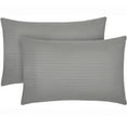 thumbnail image 1 of Mellanni Microfiber Pillowcases w/ Envelope Closure, King, Striped Gray / Silver, 2 Count, 1 of 7