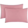 thumbnail image 1 of Mellanni Microfiber Pillowcases w/ Envelope Closure, Standard / Queen, Pink, 2 Piece, 1 of 7