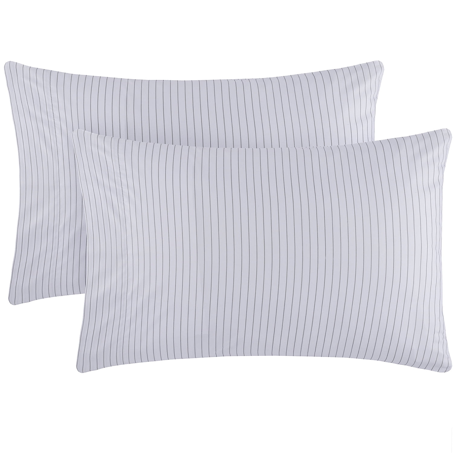 Mellanni Microfiber Pillowcases with Envelope Closure, King, Pinstripe