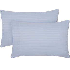 Mellanni Microfiber Pillowcases with Envelope Closure, King, Striped Light Blue, 2 Count