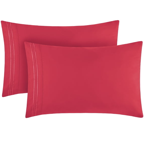 Mellanni Microfiber Pillowcases with Envelope Closure, Standard / Queen, Hot Pink, 2 Piece