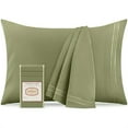 thumbnail image 1 of Mellanni Microfiber Pillowcases with Envelope Closure, Standard / Queen, Sage, 2 Count, 1 of 7
