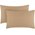 thumbnail image 1 of Mellanni Microfiber Pillowcases with Envelope Closure, Standard / Queen, Tan, 2 Piece, 1 of 7