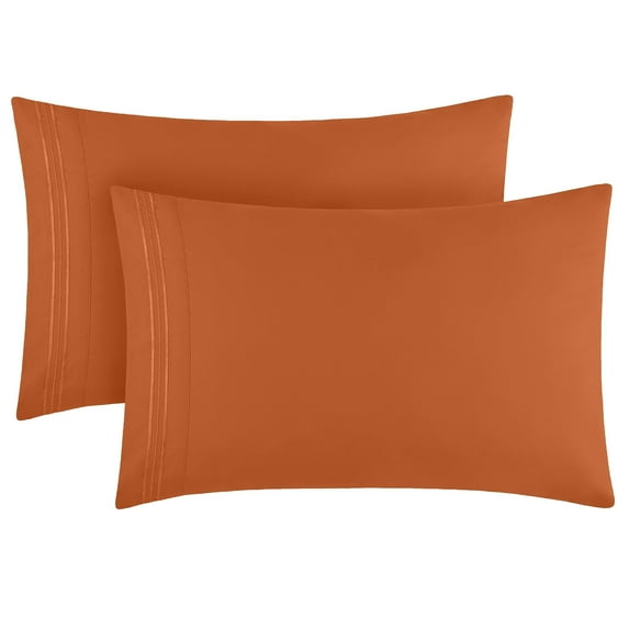 Mellanni Microfiber Pillowcases with Envelope Closure, Standard / Queen, Terracotta, 2 Count