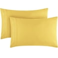 thumbnail image 1 of Mellanni Microfiber Pillowcases with Envelope Closure, Standard / Queen, Yellow, 2 Piece, 1 of 7
