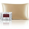 thumbnail image 1 of Mellanni Mulberry Silk Collection 19 Momme Gold Silk Pillowcase, Gift Box, Queen 20"x30", 1 of 8