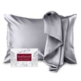 thumbnail image 1 of Mellanni Mulberry Silk Collection 19 Momme Light Gray Silk Pillowcase, Gift Box, Standard, 1 of 8
