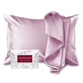 thumbnail image 1 of Mellanni Mulberry Silk Collection 19 Momme Lilac Silk Pillowcase, Gift Box, Queen 20"x30", 1 of 8