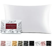 Mellanni Mulberry Silk Collection 19 Momme White Silk Pillowcase, Gift Box, Queen 20"x30"