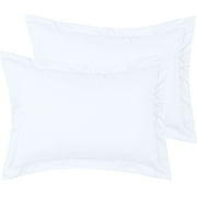 Mellanni Pillow Shams Set of 2, Decorative Pillow Cases with 2" Flange, Standard, White