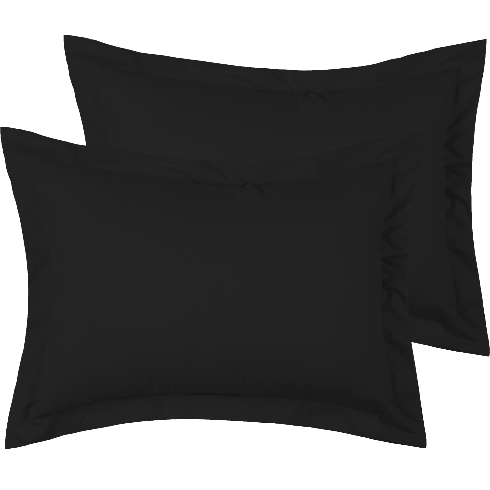 Midnight Black Organic Cotton Standard Pillow Shams Set