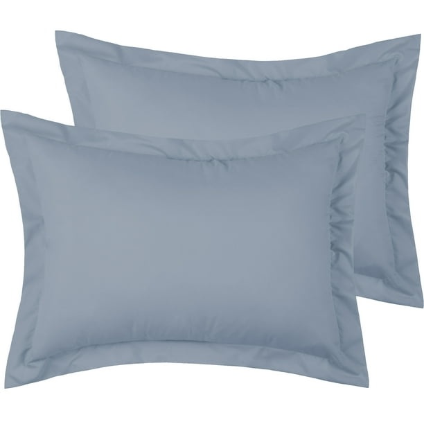 Mellanni Pillow Shams Set of 2 Iconic Collection Decorative Pillow Covers Cases 20 x36 with 2 Flange King Size Blue Hydrangea Walmart Business Supplies