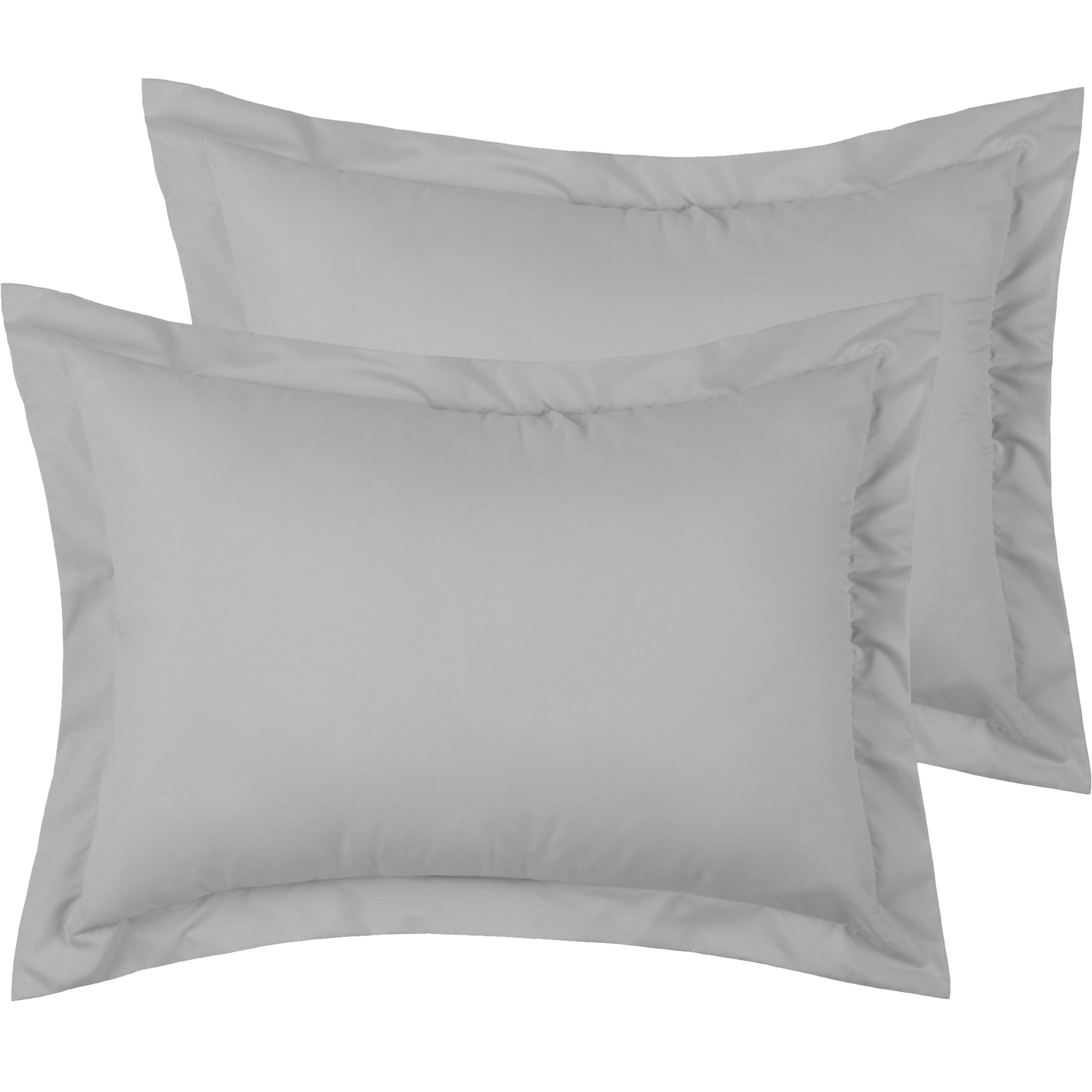 Mellanni Pillow Shams Set of 2 Iconic Collection Decorative Pillow Covers Cases 20 x36 with 2 Flange King Size Light Gray Walmart Business Supplies