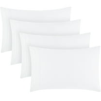 Mellanni Pillowcases 4 Pack, Envelope Closure Soft Microfiber, Standard / Queen 20"x30", White