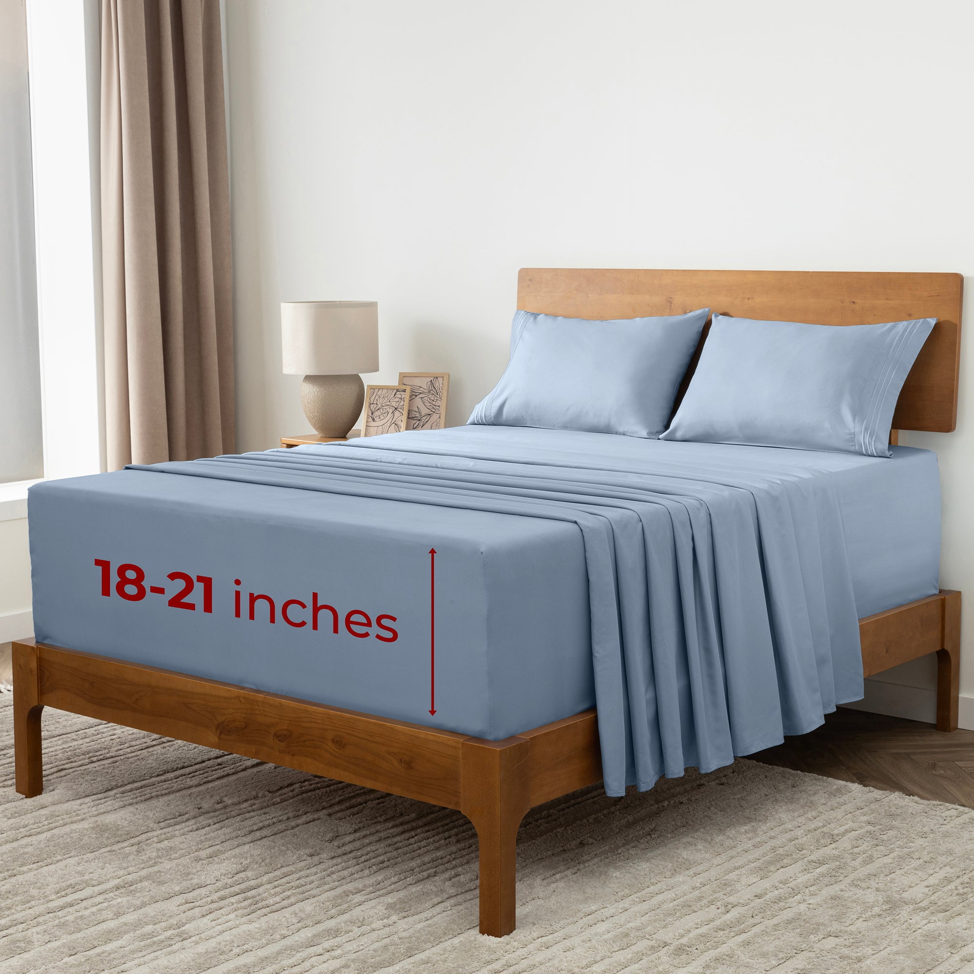 Blue Hydrangea Queen Deep Pocket Microfiber Sheet Set