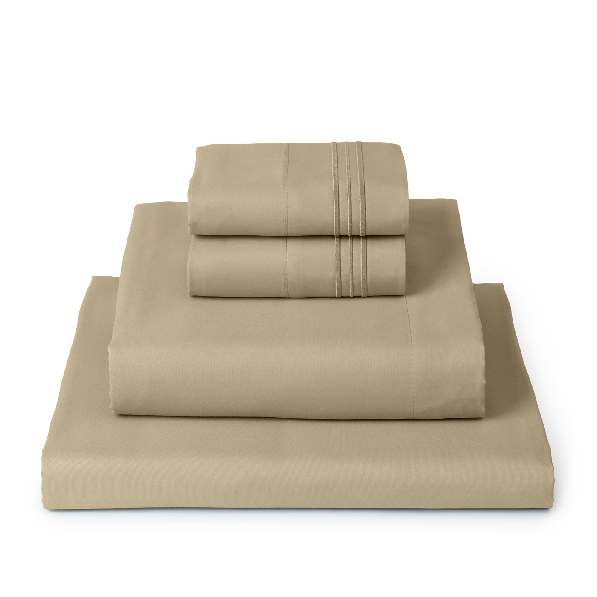 Queen Size New Beige Microfiber Deep Pocket Sheet Set