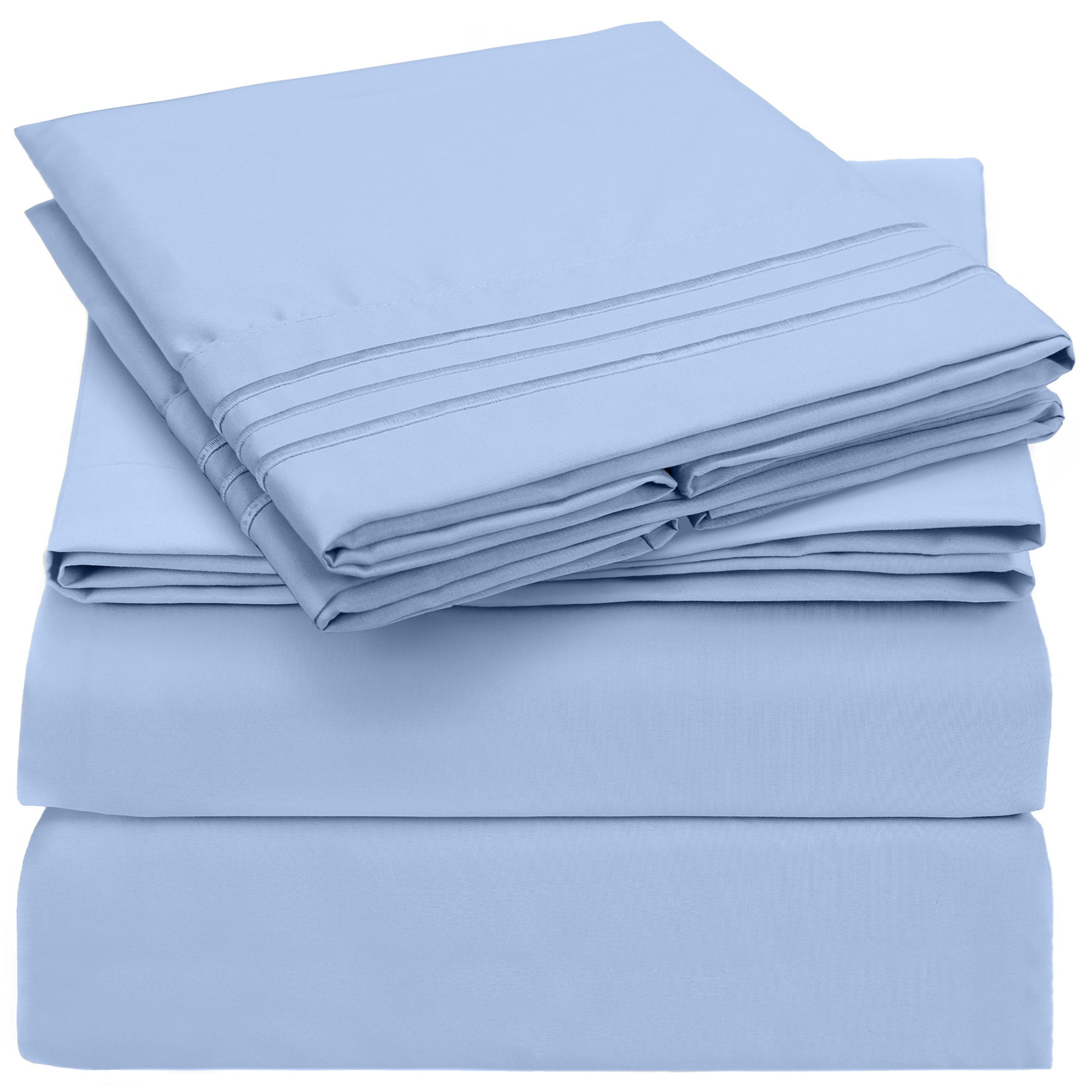 Sky Blue King Cotton Microfiber Deep Pocket Sheet Set