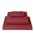 thumbnail image 1 of Mellanni 3-Piece Iconic Twin Bedsheet Set - Microfiber, 16" Deep Pocket, Cooling, Wrinkle, Fade, Stain Resistant, Brick Red, 1 of 6
