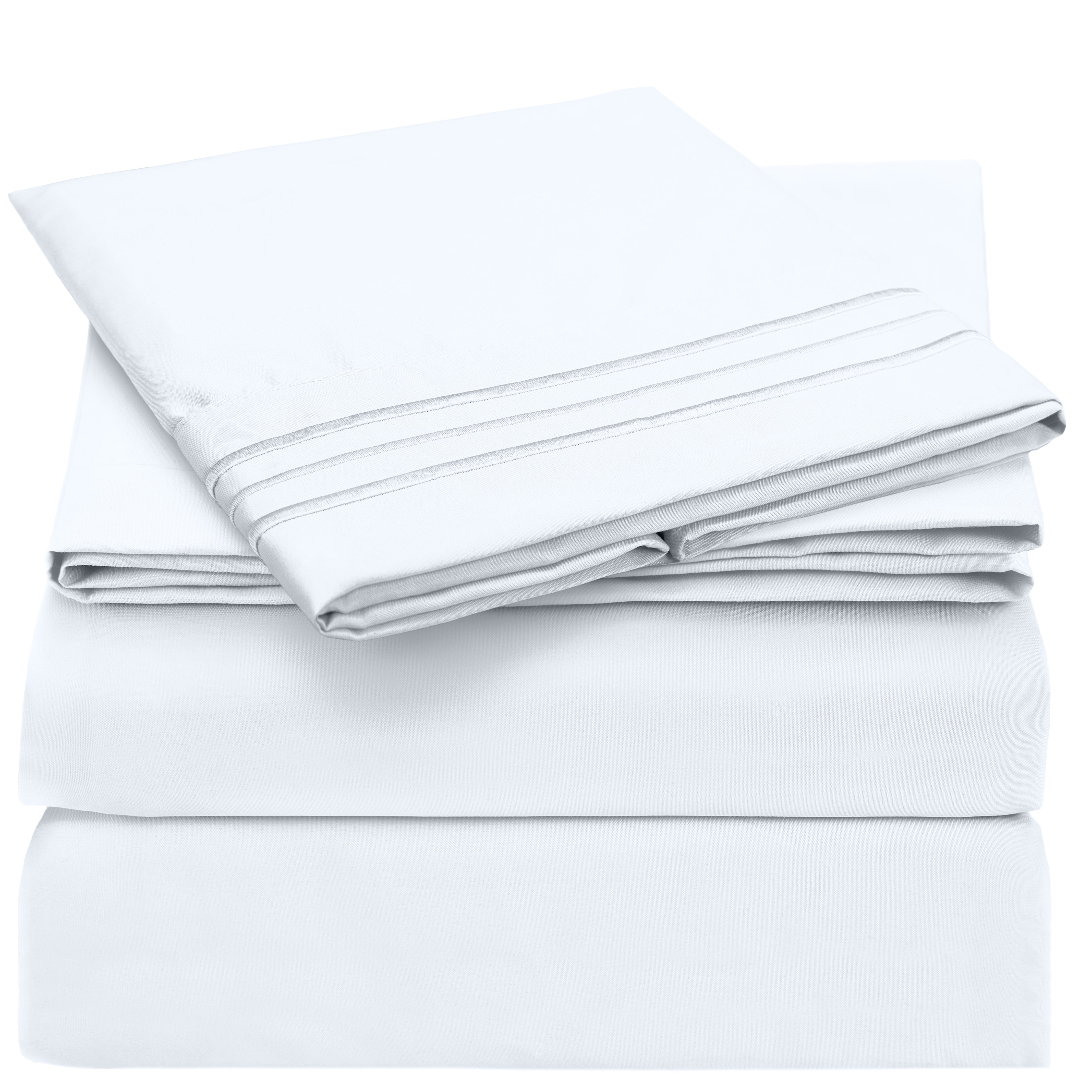 White Twin Microfiber Deep Pocket Sheet Set
