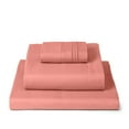 thumbnail image 1 of Mellanni 3-Piece Iconic Twin XL Bedsheet Set - Microfiber, 16" Deep Pocket, Cooling, Wrinkle, Fade, Stain Resistant, Coral, 1 of 6