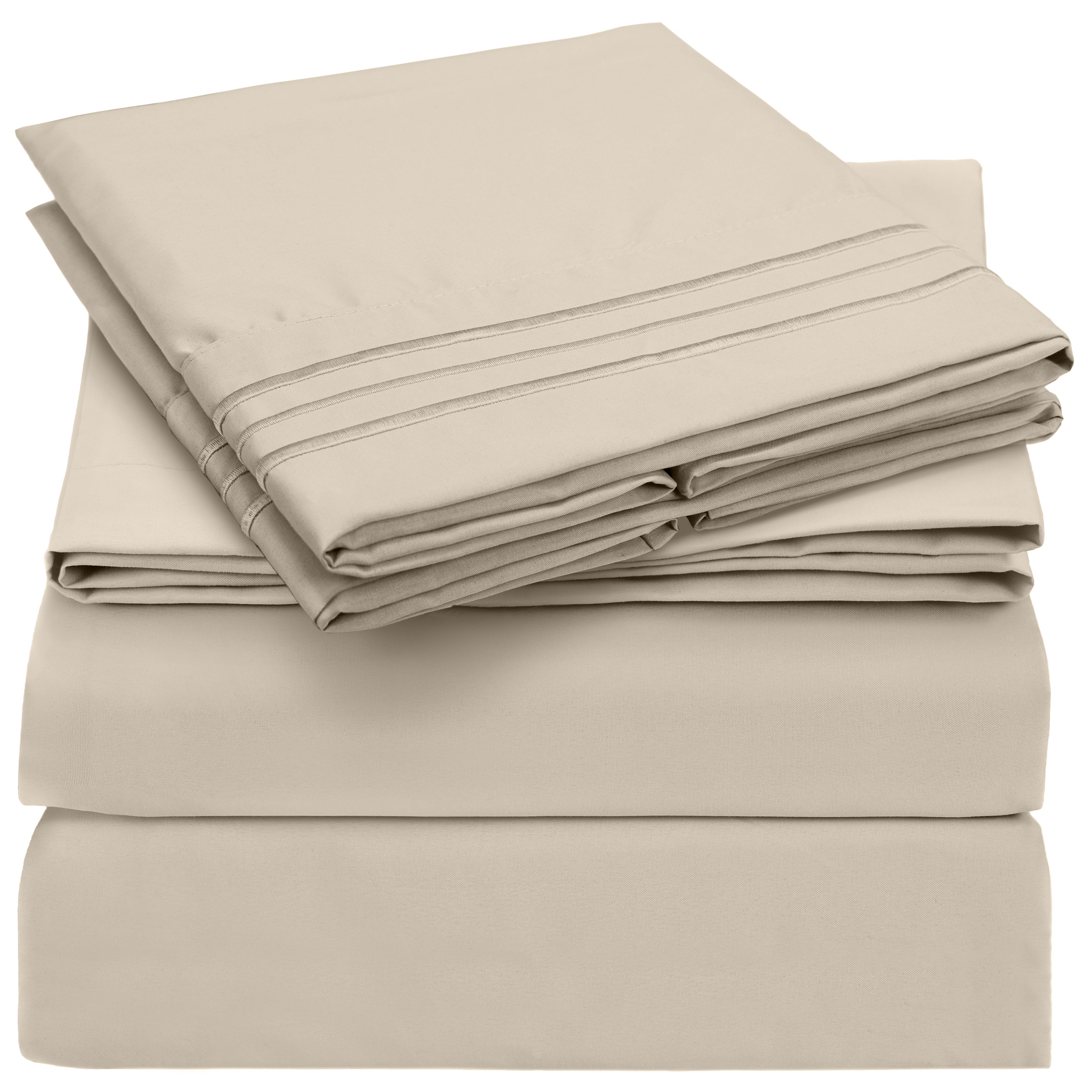 King Size Sand Cotton Microfiber Deep Pocket Sheet Set