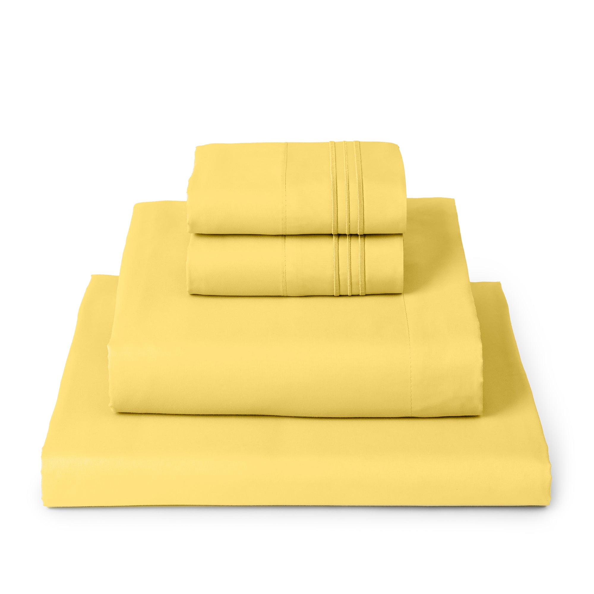 Mellanni Iconic Collection Queen Size Yellow 4 Piece Bed Sheet Set ...