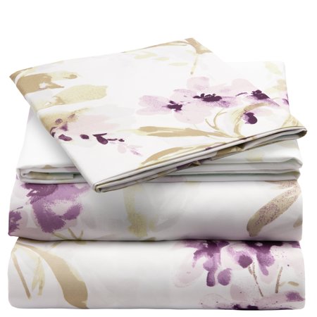 Mellanni 3-Piece Iconic Twin Bedsheet Set - Microfiber, 16" Deep Pocket, Cooling, Wrinkle, Fade, Stain Resistant, Madison Purple
