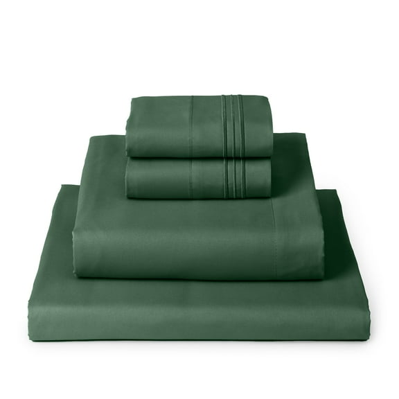 Mellanni 4-Piece Iconic King Bedsheet Set - Microfiber, 16" Deep Pocket, Cooling, Wrinkle, Fade, Stain Resistant, Emerald Green
